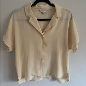 Butter Yellow Frank and Oak Short Sleeve Blouse